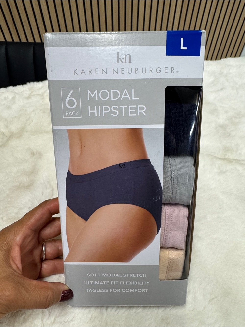 Karen Neuburger Modal Hipster Six-Pack in Navy, Light Gray, Blush Pink, Beige